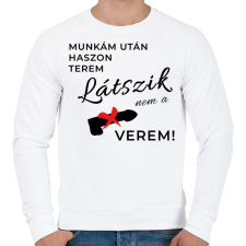 PRINTFASHION Munka után haszon terem - Férfi pulóver - Fehér férfi pulóver, kardigán