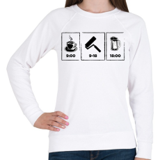 PRINTFASHION Munkaidő - Női pulóver - Fehér