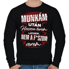 PRINTFASHION Munkám után haszon PIROS - Férfi pulóver - Fekete férfi pulóver, kardigán