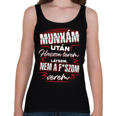 PRINTFASHION Munkám után haszon PIROS - Női atléta - Fekete
