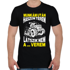 PRINTFASHION Munkám után haszon terem, látszik nem a ... verem. - Férfi póló - Fekete