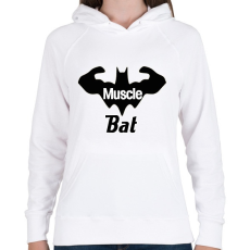 PRINTFASHION Muscle bat - Női kapucnis pulóver - Fehér