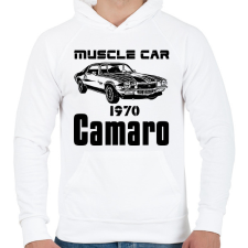 PRINTFASHION muscle car 1970 camaro - Férfi kapucnis pulóver - Fehér férfi pulóver, kardigán