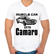 PRINTFASHION muscle car 1970 camaro - Férfi V-nyakú póló - Fehér férfi póló