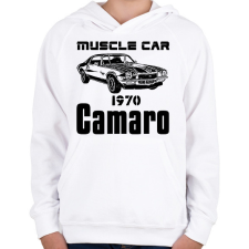 PRINTFASHION muscle car 1970 camaro - Gyerek kapucnis pulóver - Fehér gyerek pulóver, kardigán
