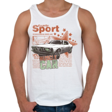 PRINTFASHION muscle car - Férfi atléta - Fehér atléta, trikó