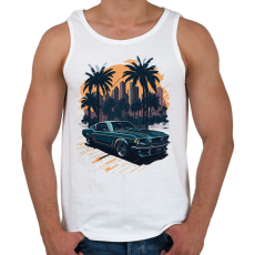 PRINTFASHION muscle car - Férfi atléta - Fehér