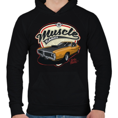 PRINTFASHION muscle car - Férfi kapucnis pulóver - Fekete