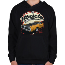PRINTFASHION muscle car - Gyerek kapucnis pulóver - Fekete