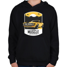 PRINTFASHION Muscle car - Gyerek kapucnis pulóver - Fekete gyerek pulóver, kardigán