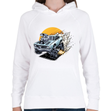 PRINTFASHION muscle-car - Női kapucnis pulóver - Fehér női pulóver, kardigán