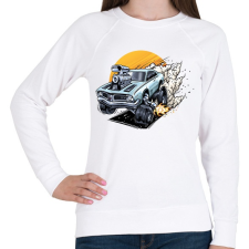 PRINTFASHION muscle-car - Női pulóver - Fehér női pulóver, kardigán