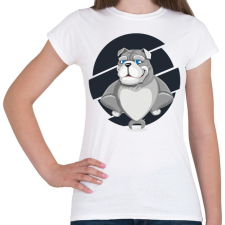 PRINTFASHION Muscle dog - Női póló - Fehér női póló