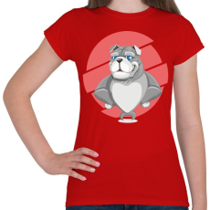 PRINTFASHION Muscle dog - Női póló - Piros