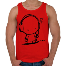 PRINTFASHION Music - Férfi atléta - Piros atléta, trikó