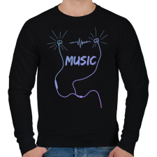 PRINTFASHION music - Férfi pulóver - Fekete férfi pulóver, kardigán