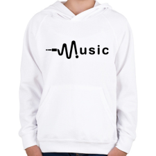 PRINTFASHION music - Gyerek kapucnis pulóver - Fehér gyerek pulóver, kardigán