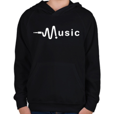 PRINTFASHION music - Gyerek kapucnis pulóver - Fekete