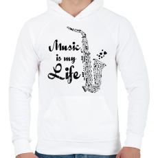 PRINTFASHION music is my life - Férfi kapucnis pulóver - Fehér