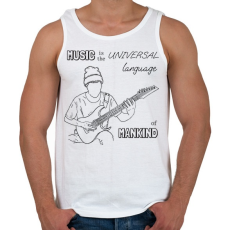 PRINTFASHION Music is the universal language - Férfi atléta - Fehér