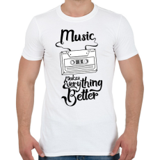 PRINTFASHION Music makes everything better - Férfi póló - Fehér