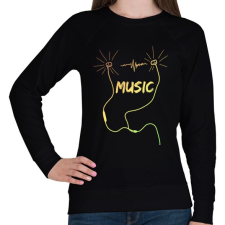 PRINTFASHION music - Női pulóver - Fekete női pulóver, kardigán