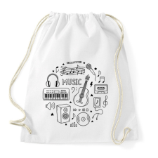 PRINTFASHION music - Sportzsák, Tornazsák - Fehér tornazsák