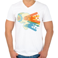 PRINTFASHION Musiclover - Férfi V-nyakú póló - Fehér férfi póló