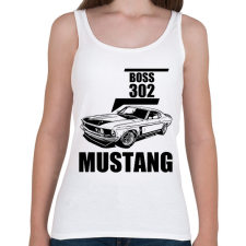 PRINTFASHION mustang boss 302 - Női atléta - Fehér női trikó