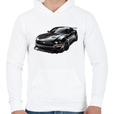 PRINTFASHION Mustang  - Férfi kapucnis pulóver - Fehér férfi pulóver, kardigán