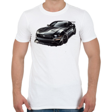 PRINTFASHION Mustang  - Férfi póló - Fehér férfi póló