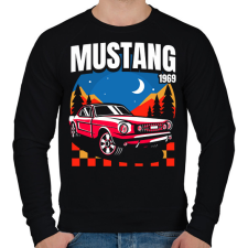 PRINTFASHION Mustang mach 1969 - Férfi pulóver - Fekete férfi pulóver, kardigán