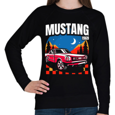 PRINTFASHION Mustang mach 1969 - Női pulóver - Fekete