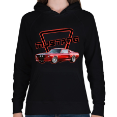 PRINTFASHION Mustang  - Női kapucnis pulóver - Fekete