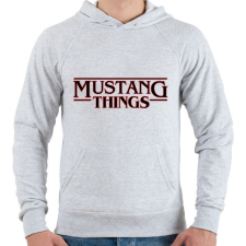 PRINTFASHION Mustang Things - Férfi kapucnis pulóver - Sport szürke férfi pulóver, kardigán
