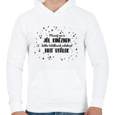 PRINTFASHION Muszáj ma is jól kinéznem - Férfi kapucnis pulóver - Fehér