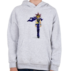 PRINTFASHION Muto Yugi - Gyerek kapucnis pulóver - Sport szürke