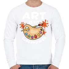 PRINTFASHION Művészet a szupererőm - Férfi pulóver - Fehér férfi pulóver, kardigán