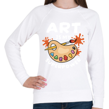 PRINTFASHION Művészet a szupererőm - Női pulóver - Fehér női pulóver, kardigán