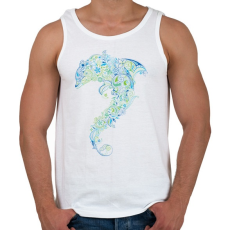 PRINTFASHION Művészi delfin - Férfi atléta - Fehér