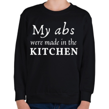 PRINTFASHION My abs were made in the kitchen - Gyerek pulóver - Fekete gyerek pulóver, kardigán