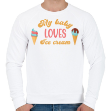 PRINTFASHION My baby loves ice cream - Pregnant - Férfi pulóver - Fehér férfi pulóver, kardigán