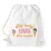 PRINTFASHION My baby loves ice cream - Pregnant - Sportzsák, Tornazsák - Fehér