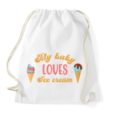 PRINTFASHION My baby loves ice cream - Pregnant - Sportzsák, Tornazsák - Fehér tornazsák
