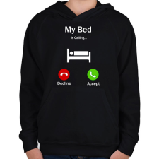 PRINTFASHION My bed - Gyerek kapucnis pulóver - Fekete gyerek pulóver, kardigán