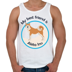 PRINTFASHION My best friend - Akita Inu - Férfi atléta - Fehér
