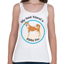 PRINTFASHION My best friend - Akita Inu - Női atléta - Fehér női trikó