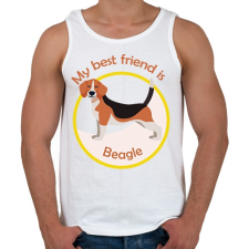 PRINTFASHION My best friend - Beagle - Férfi atléta - Fehér atléta, trikó