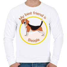 PRINTFASHION My best friend - Beagle - Férfi pulóver - Fehér női pulóver, kardigán