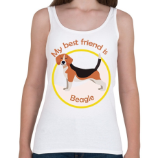 PRINTFASHION My best friend - Beagle - Női atléta - Fehér
